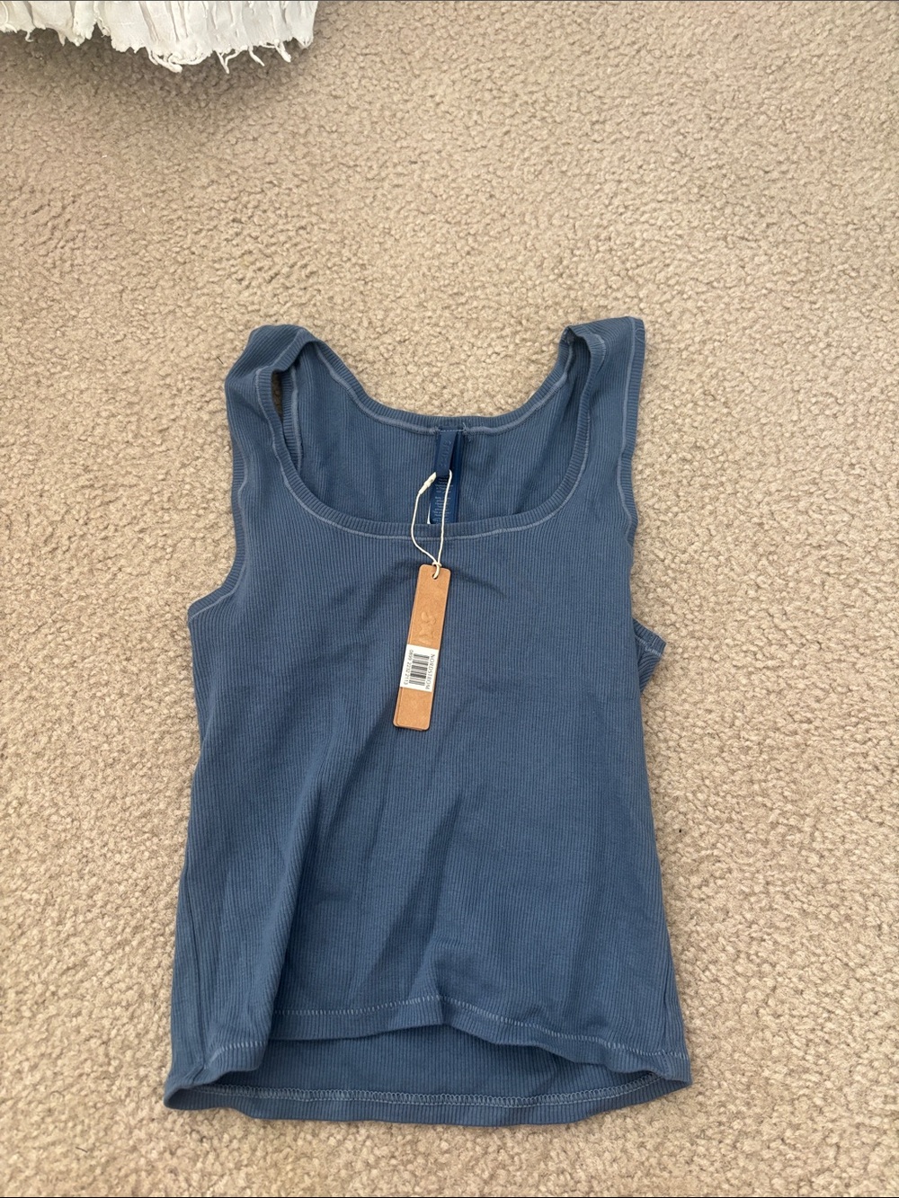 SKIMS Ribbed Scoop Tank Top - Slate Blue